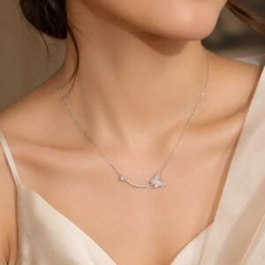 Elyra Butterfly Curve Sparkle Necklace